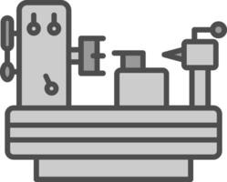 Maschine Linie gefüllt Graustufen Symbol Design vektor