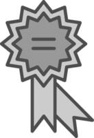medalj linje fylld gråskale ikon design vektor