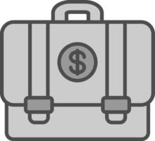 resväska linje fylld gråskale ikon design vektor