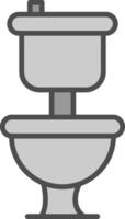 Toilette Linie gefüllt Graustufen Symbol Design vektor