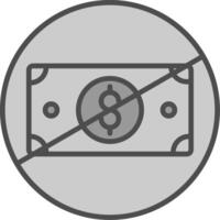 Nein Geld Linie gefüllt Graustufen Symbol Design vektor