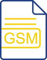 gsm Datei Format Linie zwei Farbe Symbol Design vektor