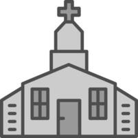 Kirche Linie gefüllt Graustufen Symbol Design vektor