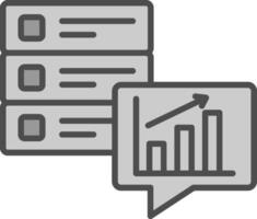 Daten Analytik Linie gefüllt Graustufen Symbol Design vektor