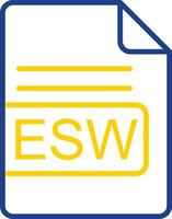 esw Datei Format Linie zwei Farbe Symbol Design vektor