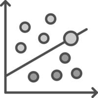 streuen Graph Linie gefüllt Graustufen Symbol Design vektor