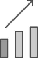 Pfeil Diagramm Linie gefüllt Graustufen Symbol Design vektor