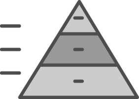 pyramid Diagram linje fylld gråskale ikon design vektor