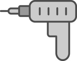 Nagel Gewehr Linie gefüllt Graustufen Symbol Design vektor