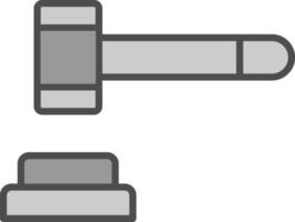 Hammer Linie gefüllt Graustufen Symbol Design vektor