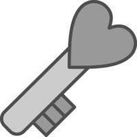 Liebe Schlüssel Linie gefüllt Graustufen Symbol Design vektor