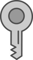 Schlüssel Linie gefüllt Graustufen Symbol Design vektor