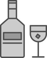 Whiskey Linie gefüllt Graustufen Symbol Design vektor