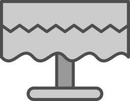 Tabelle Stoff Linie gefüllt Graustufen Symbol Design vektor