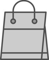 Einkaufen Tasche Linie gefüllt Graustufen Symbol Design vektor