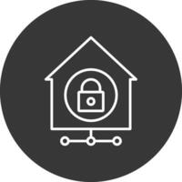 Zuhause Netzwerk Sicherheit Linie invertiert Symbol Design vektor