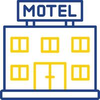 Motel Linie zwei Farbe Symbol Design vektor