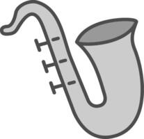 Saxophon Linie gefüllt Graustufen Symbol Design vektor