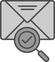 Mail Linie gefüllt Graustufen Symbol Design vektor