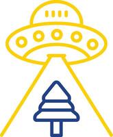 UFO Linie zwei Farbe Symbol Design vektor