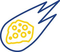 Asteroid Linie zwei Farbe Symbol Design vektor