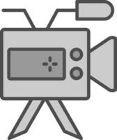 Kamera Linie gefüllt Graustufen Symbol Design vektor