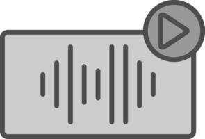 Audio- Linie gefüllt Graustufen Symbol Design vektor
