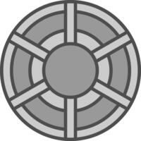 Färg hjul linje fylld gråskale ikon design vektor