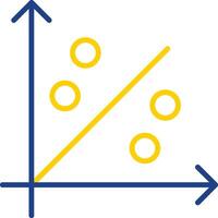 sprida ut Graf linje två Färg ikon design vektor