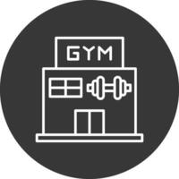 Gym linje omvänd ikon design vektor