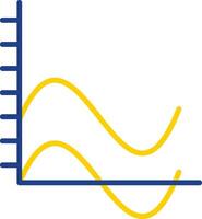 Vinka Diagram linje två Färg ikon design vektor