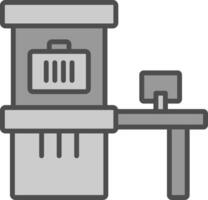 Scanner Linie gefüllt Graustufen Symbol Design vektor