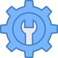 Reparatur Linie gefüllt Blau Symbol vektor