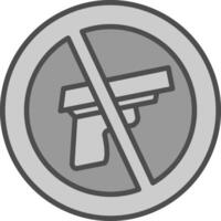 Nein Gewehr Linie gefüllt Graustufen Symbol Design vektor
