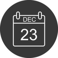 december linje omvänd ikon design vektor