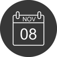 November Linie invertiert Symbol Design vektor