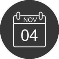 November Linie invertiert Symbol Design vektor