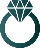 Diamant Ring Glyphe Gradient Symbol vektor