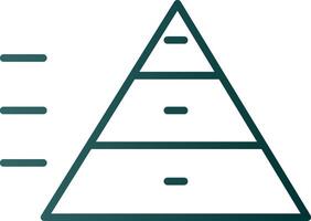 Symbol für den Gradienten der Pyramidendiagrammlinie vektor