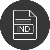 ind Datei Format Linie invertiert Symbol Design vektor