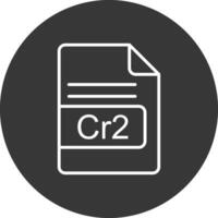 cr2 Datei Format Linie invertiert Symbol Design vektor