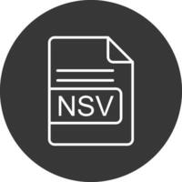 nsv Datei Format Linie invertiert Symbol Design vektor