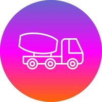 Zement LKW Linie Gradient Kreis Symbol vektor