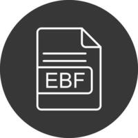 ebf Datei Format Linie invertiert Symbol Design vektor