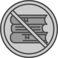 verboten Zeichen Linie gefüllt Graustufen Symbol Design vektor