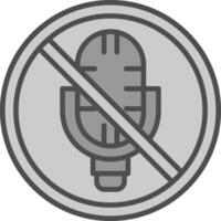 Nein Mikrofon Linie gefüllt Graustufen Symbol Design vektor
