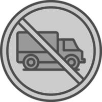 Nein schwer Fahrzeug Linie gefüllt Graustufen Symbol Design vektor