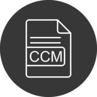 ccm fil formatera linje omvänd ikon design vektor