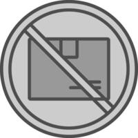 förbjuden tecken linje fylld gråskale ikon design vektor