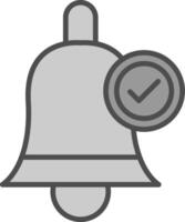 Glocke Linie gefüllt Graustufen Symbol Design vektor